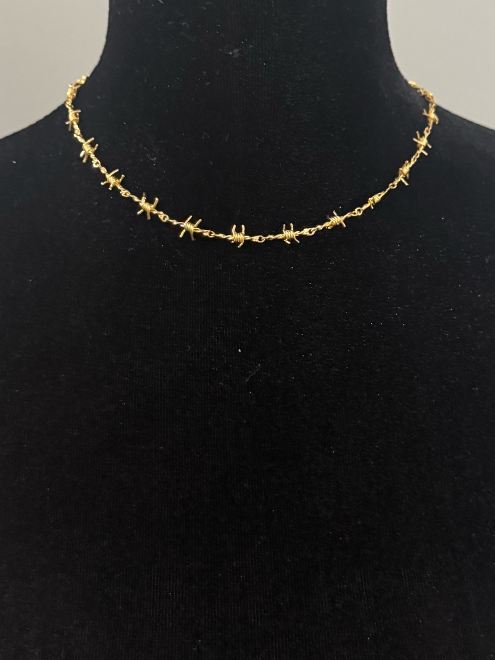 Gold Barbed Wire Choker Necklace